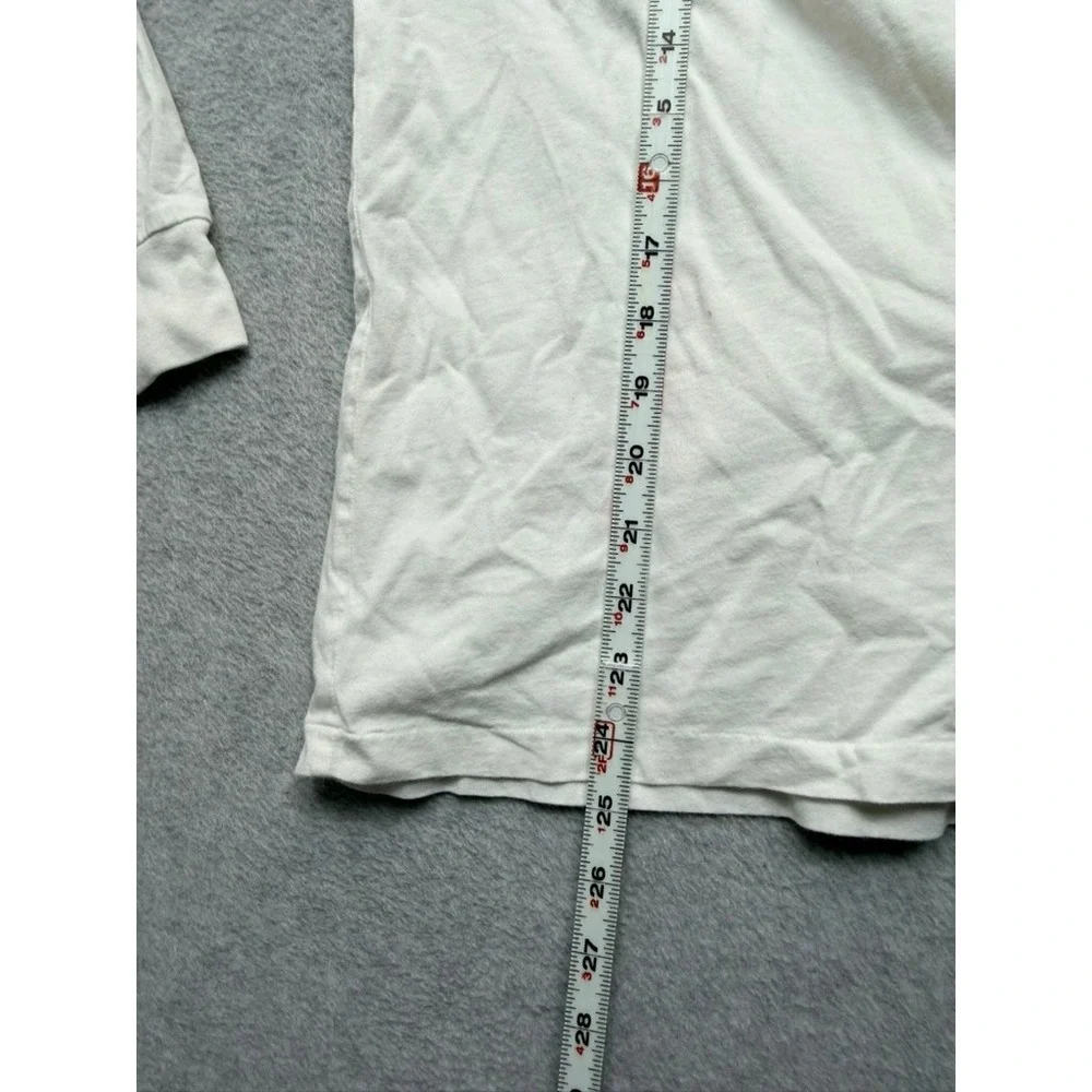 Polo Ralph Lauren Mens White Long Sleeve Arched Logo American Flag T-Shirt M